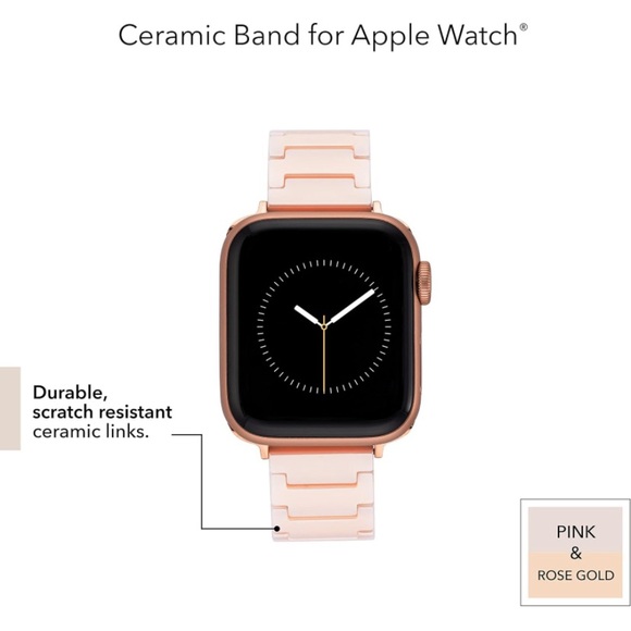 Apple watch 4, 40mm with Anne Klein blush colored ceramic watch band. - Picture 1 of 6
